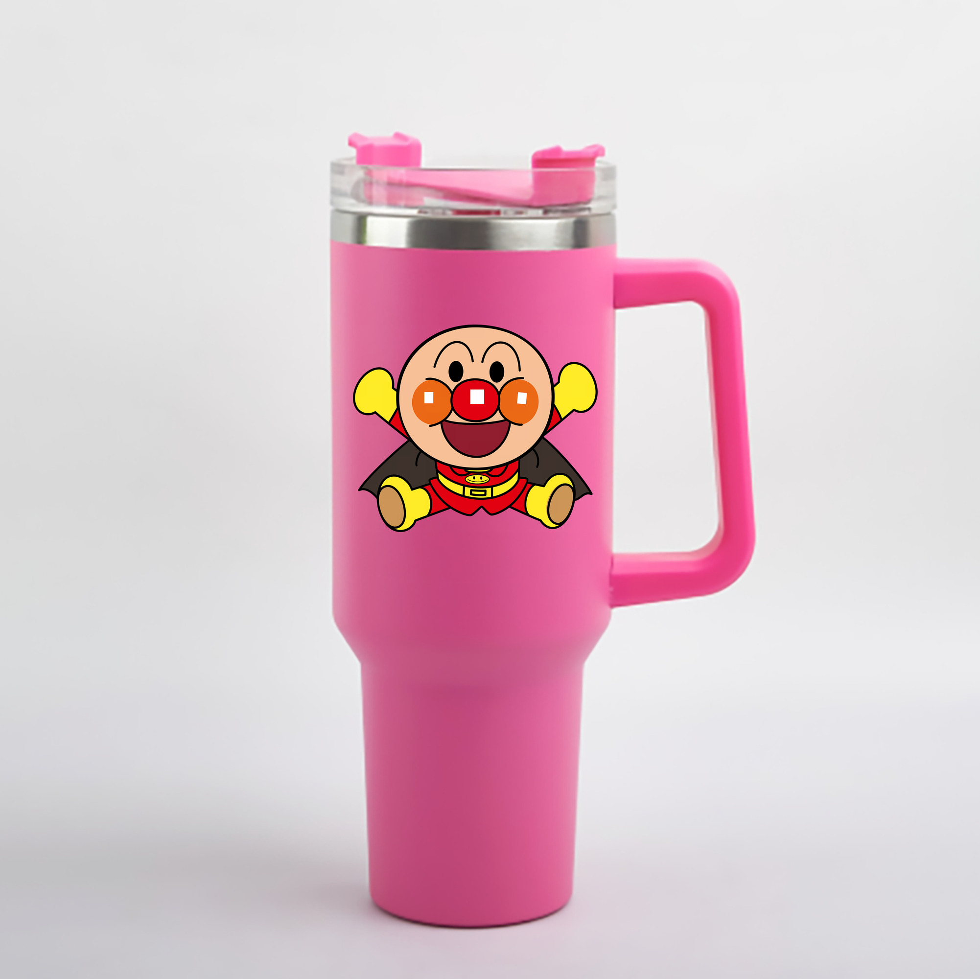 （画像用） アンパンマン Anpanman 1200mL車用タンブラー - クリスタルステッカー（プラスチックストロー付き）